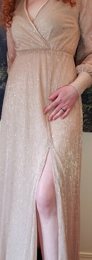 Baltic Born Albigal Champagne Sparkle Gown - Picture 2 of 10